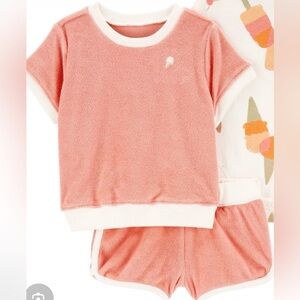 Carters 2 piece terry cloth top and shorts set 24m